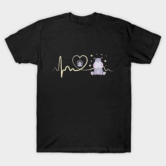 Hippo Cute Preemie Baby Heartbeat T-Shirt by Marks Kayla